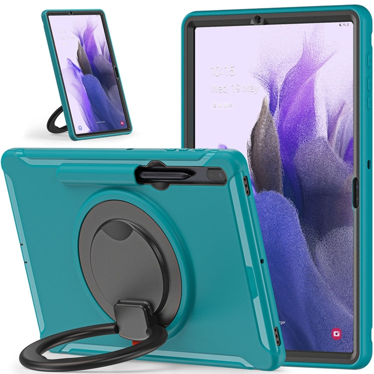 For Samsung Galaxy Tab S8+ / Tab S8 Plus /  Tab S7 FE / Tab S7+/S7 FE 12.4 inch T970 Shockproof TPU + PC Protective Case with 360 Degree Rotation Foldable Handle Grip Holder & Pen Slot(Blue) - Galaxy Tab S8+ Cases by buy2fix | Online Shopping UK | buy2fix