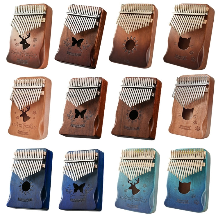 17 Tone Acacia Wood Thumb Piano Kalimba Musical Instruments(Brown-Sun) - Keyboard Instruments by buy2fix | Online Shopping UK | buy2fix