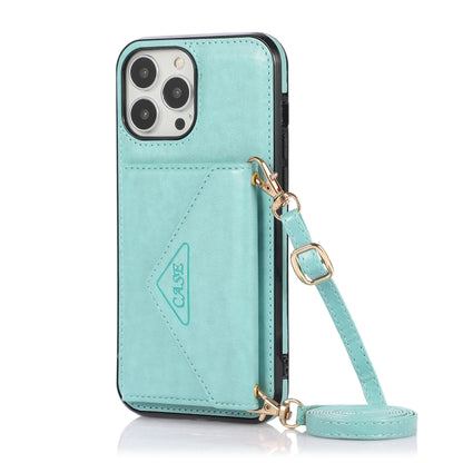 For iPhone 13 Pro Multi-functional Cross-body Card Bag TPU+PU Back Cover Case with Holder & Card Slot & Wallet (Green) - Apple Accessories by buy2fix | Online Shopping UK | buy2fix