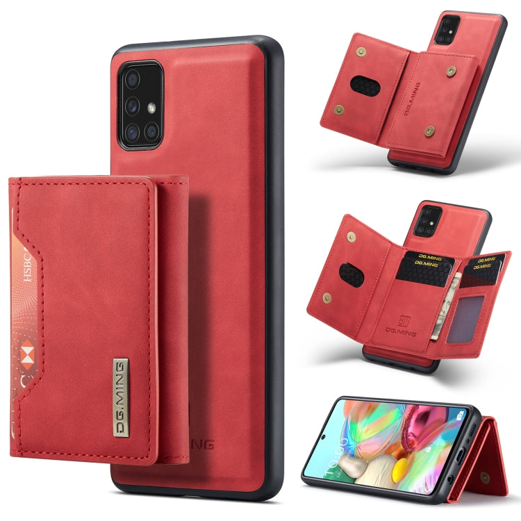 For Samsung Galaxy A71 DG.MING M2 Series 3-Fold Multi Card Bag Back Cover Shockproof Case with Wallet & Holder Function(Red) - Galaxy Phone Cases by DG.MING | Online Shopping UK | buy2fix