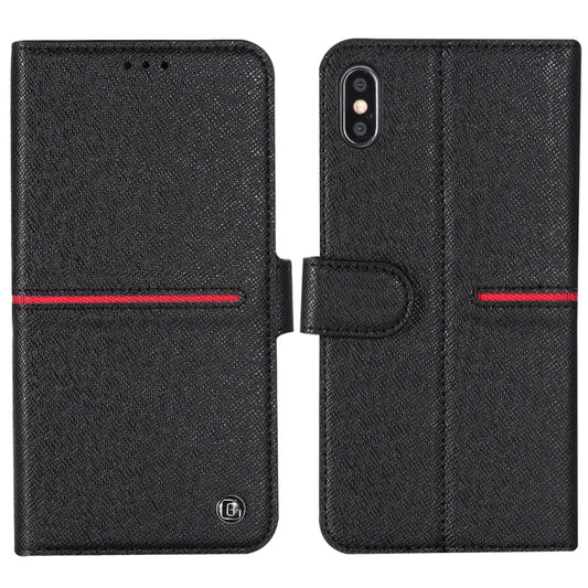 For iPhone XS / X GEBEI Top-grain Leather Horizontal Flip Protective Case with Holder & Card Slots & Wallet & Photo Frame(Black) - More iPhone Cases by GEBEI | Online Shopping UK | buy2fix