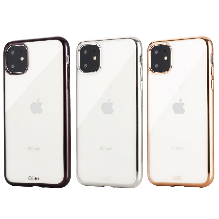 For iPhone 11 Pro GEBEI Plating TPU Shockproof Protective Case(Gold) - iPhone 11 Pro Cases by GEBEI | Online Shopping UK | buy2fix