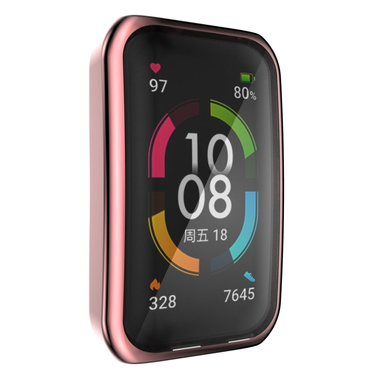 For Huawei Band 6 / 6 Pro / Honor Band 6 Full Coverage TPU Electroplating Protective Case Cover(Pink) - Smart Wear by buy2fix | Online Shopping UK | buy2fix