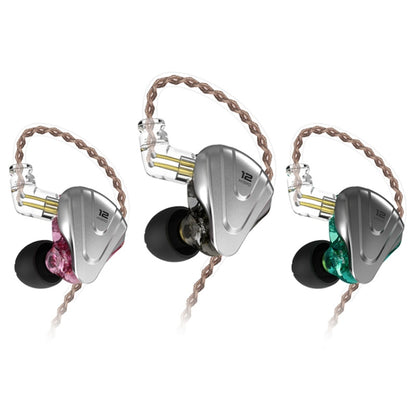 KZ ZSX 12-unit Ring Iron Metal Gaming In-ear Wired Earphone, Mic Version(Purple) - In Ear Wired Earphone by KZ | Online Shopping UK | buy2fix