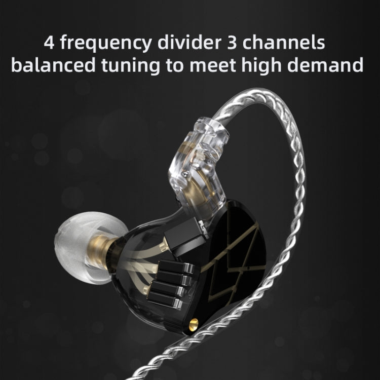 KZ ASX 20-unit Balance Armature Monitor HiFi In-Ear Wired Earphone No Mic(Silver) - In Ear Wired Earphone by KZ | Online Shopping UK | buy2fix