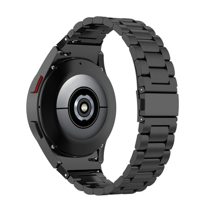 For Samsung Galaxy Watch4 / Watch4 Classic Three Strains Steel Watch Band(Black) - Smart Wear by buy2fix | Online Shopping UK | buy2fix