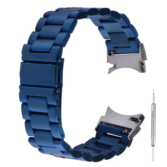 For Samsung Galaxy Watch4 / Watch4 Classic Three Strains Steel Watch Band (Blue) - Smart Wear by buy2fix | Online Shopping UK | buy2fix