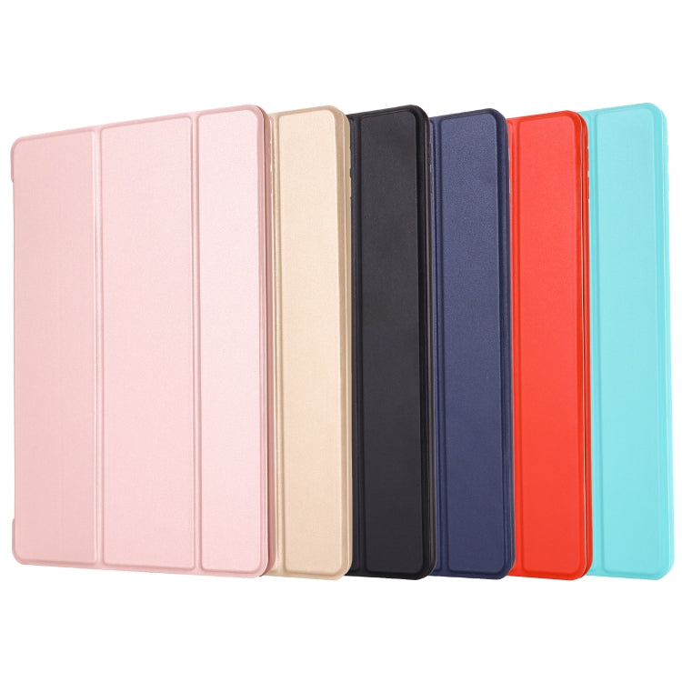 For iPad 10.2 2021 / 2020 / 2019 GEBEI Shockproof Horizontal Flip Leather Case with Three-folding Holder(Rose Gold) - iPad 10.2 Cases by GEBEI | Online Shopping UK | buy2fix