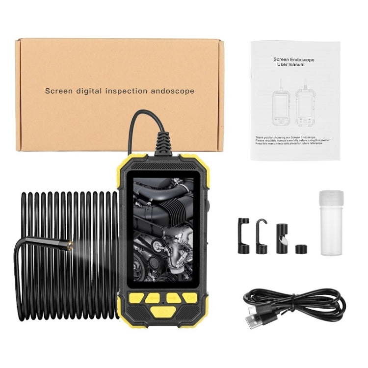 Y19 7.9mm Dual Lens Hand-held Hard-wire Endoscope with 4.3-inch IPS Color LCD Screen, Cable Length:5m(Yellow) - Consumer Electronics by buy2fix | Online Shopping UK | buy2fix