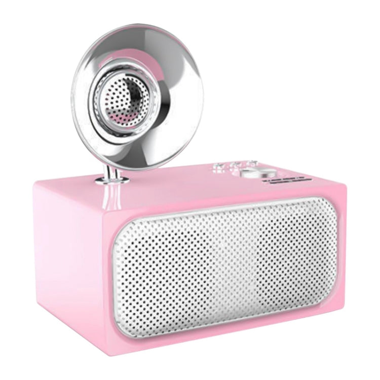 SOAIY Retro Subwoofer Bluetooth Speaker Wireless Mini Radio(Pink) -  by buy2fix | Online Shopping UK | buy2fix