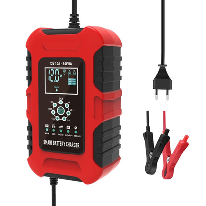 FOXSUR 10A 12V 7-segment Motorcycle / Car Smart Battery Charger, Plug Type:US Plug(Red) - Battery Charger by FOXSUR | Online Shopping UK | buy2fix