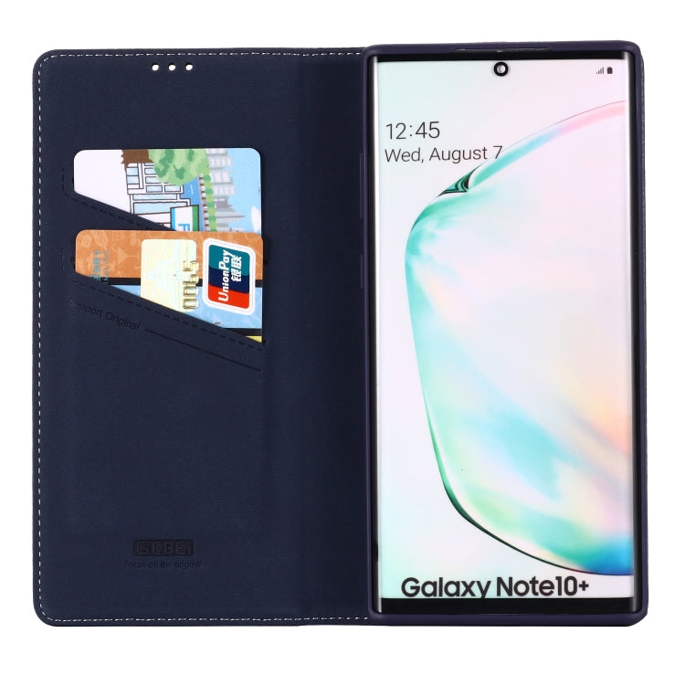 For Galaxy Note 10+ GEBEI PU+TPU Horizontal Flip Protective Case with Holder & Card Slots(Blue) - Galaxy Phone Cases by GEBEI | Online Shopping UK | buy2fix