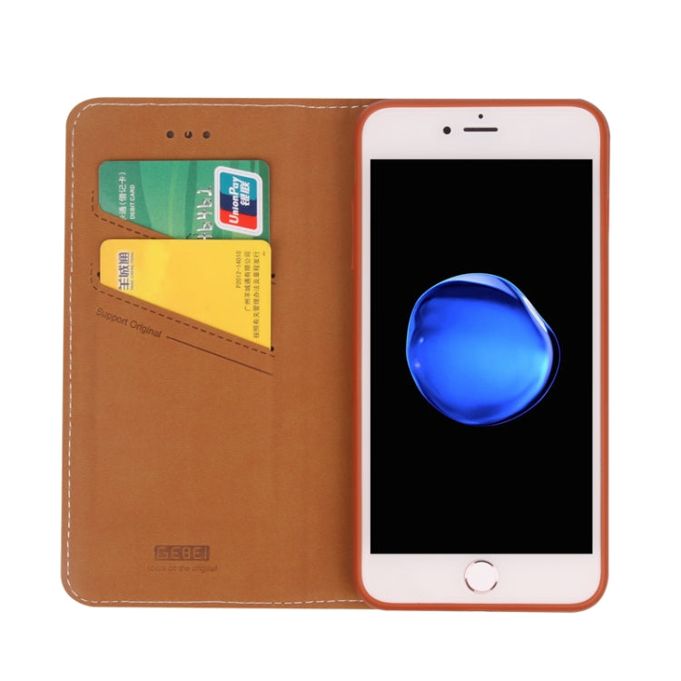 For iPhone SE 2020 & 8 & 7 GEBEI PU+TPU Horizontal Flip Protective Case with Holder & Card Slots(Gold) - More iPhone Cases by GEBEI | Online Shopping UK | buy2fix