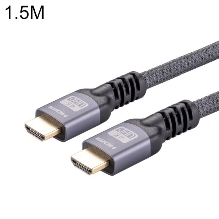 HDMI 2.0 Male to HDMI 2.0 Male 4K Ultra-HD Braided Adapter Cable, Cable Length:1.5m(Grey) - Cable by buy2fix | Online Shopping UK | buy2fix