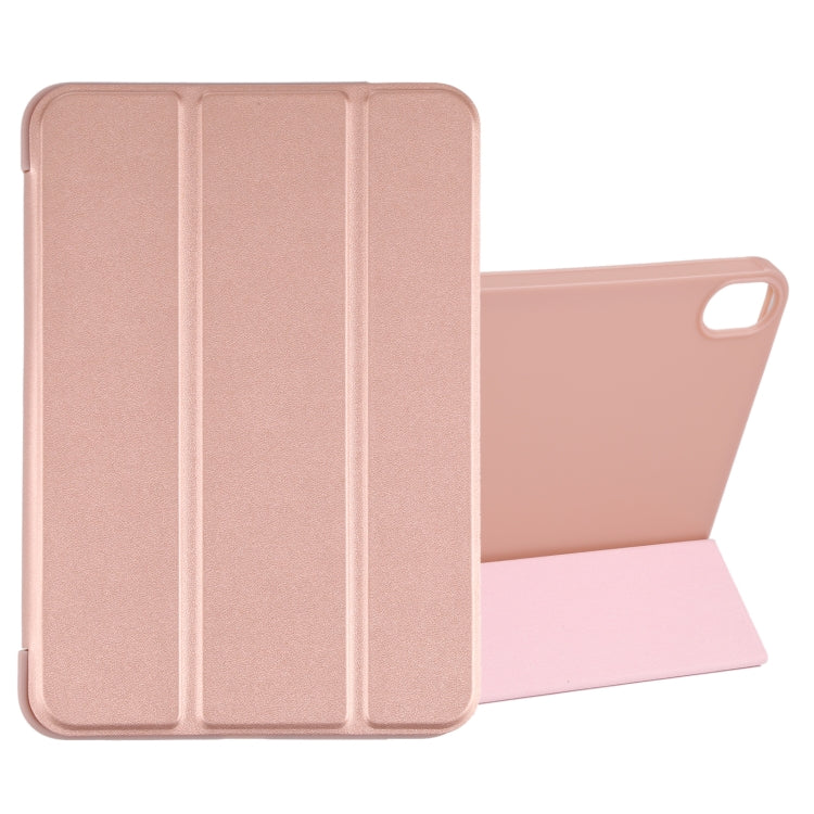 For iPad mini 6 GEBEI Shockproof Horizontal Flip Tablet Case with Three-folding Holder(Rose Gold) - iPad mini 6 Cases by GEBEI | Online Shopping UK | buy2fix