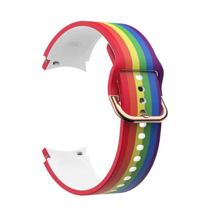 For Samsung Galaxy Watch4 / Watch4 Classic Silicone Printing Watch Band(Rainbow) - Smart Wear by buy2fix | Online Shopping UK | buy2fix