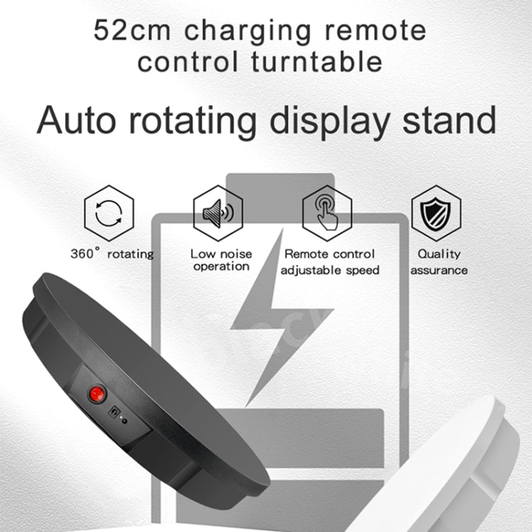 52cm Remote Control Electric Rotating Turntable Display Stand Video Shooting Props Turntable, Charging Power, Power Plug:UK Plug(White) - Camera Accessories by buy2fix | Online Shopping UK | buy2fix