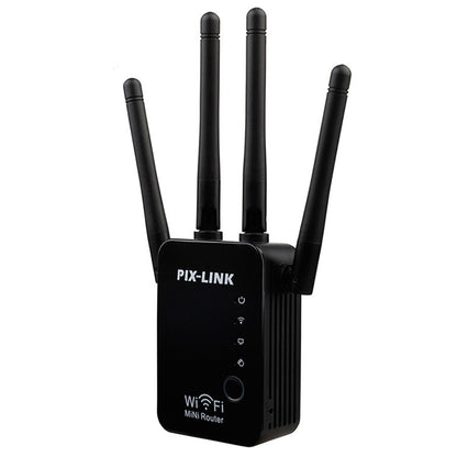 Wireless Smart WiFi Router Repeater with 4 WiFi Antennas, Plug Specification:EU Plug(Black) - Wireless Routers by buy2fix | Online Shopping UK | buy2fix