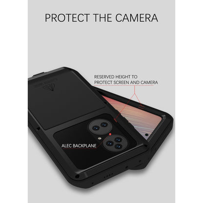 For Huawei P50 Pro LOVE MEI Metal Shockproof Waterproof Dustproof Protective Phone Case without Glass(Black) - Huawei Cases by LOVE MEI | Online Shopping UK | buy2fix