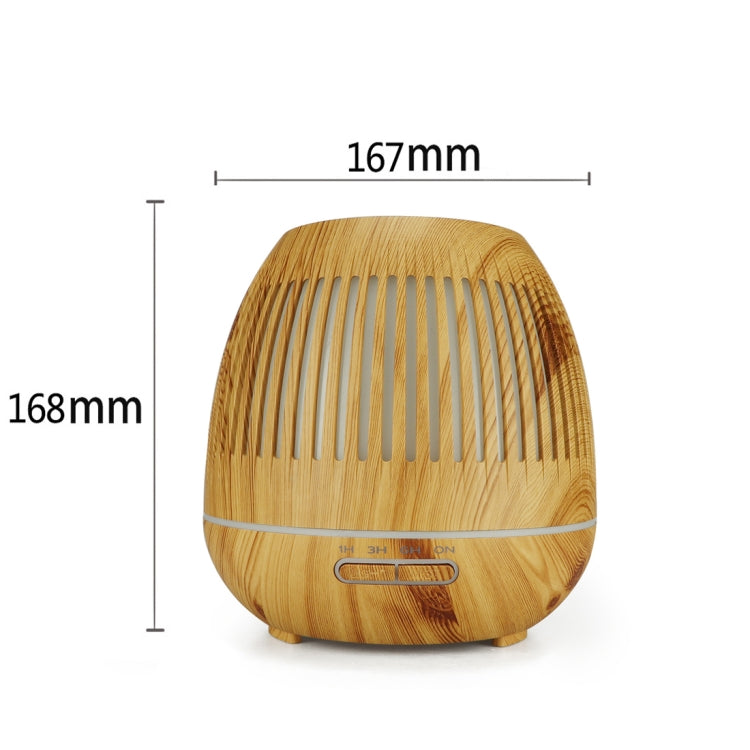 400ml Hollow-out LED Humidifier Wood Grain Air Purifier Aromatherapy Machine Automatic Alcohol Sprayer with Colorful LED Light, Plug Specification:EU Plug(Light Brown) - Home & Garden by buy2fix | Online Shopping UK | buy2fix