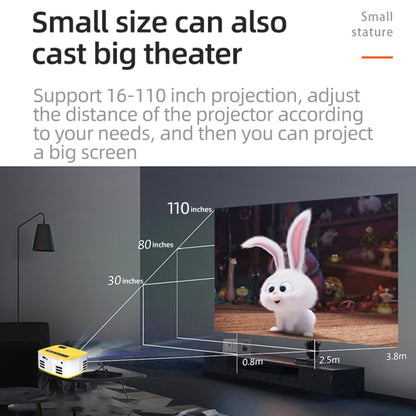 T20 320x240 400 Lumens Portable Home Theater LED HD Digital Projector, Same Screen Version, US Plug(Black White) - Consumer Electronics by buy2fix | Online Shopping UK | buy2fix