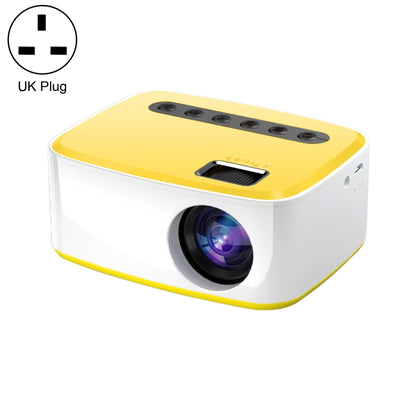 T20 320x240 400 Lumens Portable Home Theater LED HD Digital Projector, Same Screen Version, UK Plug(White Yellow) - Consumer Electronics by buy2fix | Online Shopping UK | buy2fix