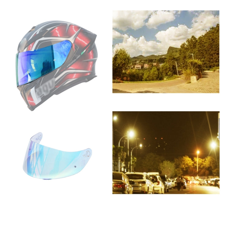 Motorcycle Helmet Visor Anti-UV Wind Shield Lens For AGV K1 / K3SV / K5(Aurora Blue) - In Car by buy2fix | Online Shopping UK | buy2fix