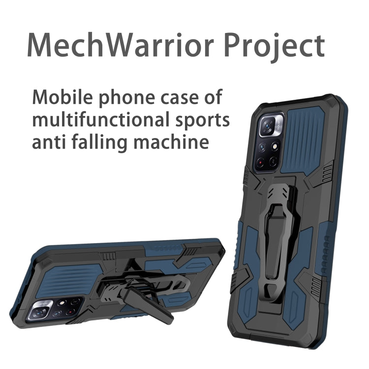 For Xiaomi Redmi Note 11 5G Armor Warrior PC + TPU Phone Case(Blue) - Xiaomi Cases by buy2fix | Online Shopping UK | buy2fix