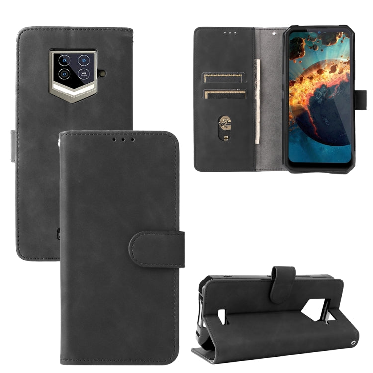 For Oukitel WP15 5G Solid Color Skin Feel Magnetic Buckle Leather Phone Case(Black) - More Brand by buy2fix | Online Shopping UK | buy2fix