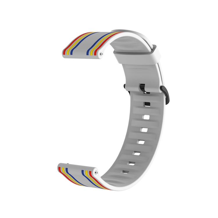 20mm Stripe Silicone Watch Band(White) - Watch Bands by buy2fix | Online Shopping UK | buy2fix