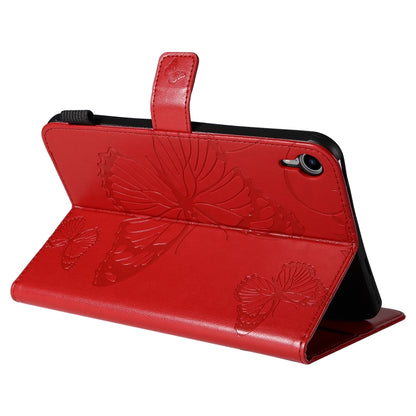 Pressed Printing Butterfly Pattern Horizontal Flip Leather Tablet Case For iPad mini 6(Red) - More iPad Cases by buy2fix | Online Shopping UK | buy2fix