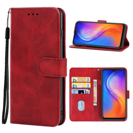 For Tecno  Spark 8 Leather Phone Case(Red) - Tecno Cases by buy2fix | Online Shopping UK | buy2fix