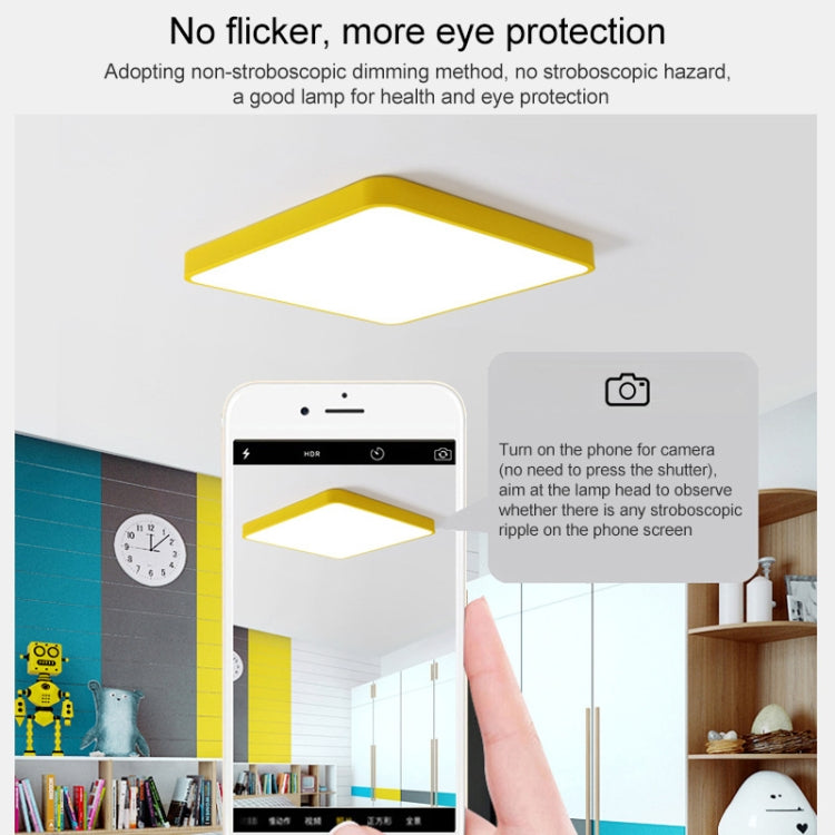 Macaron LED Square Ceiling Lamp, 3-Colors Light, Size:40cm(Gold) - Hanging Light by buy2fix | Online Shopping UK | buy2fix