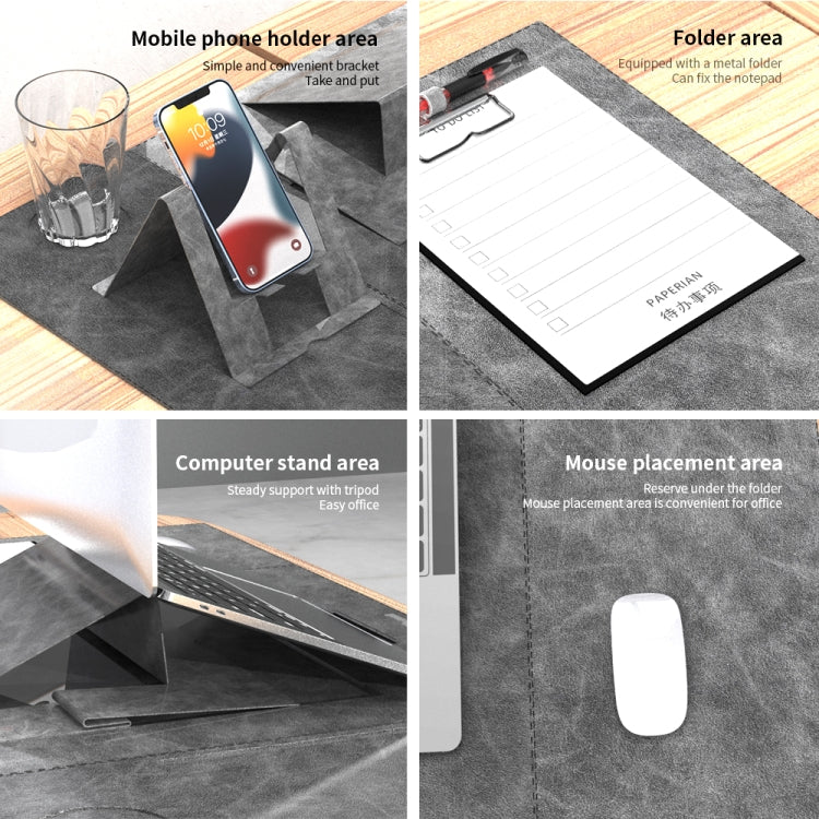 Multifunctional Foldable Phone Bracket Tablet Holder Table Mat(Dark Grey) - Mouse Pads by buy2fix | Online Shopping UK | buy2fix