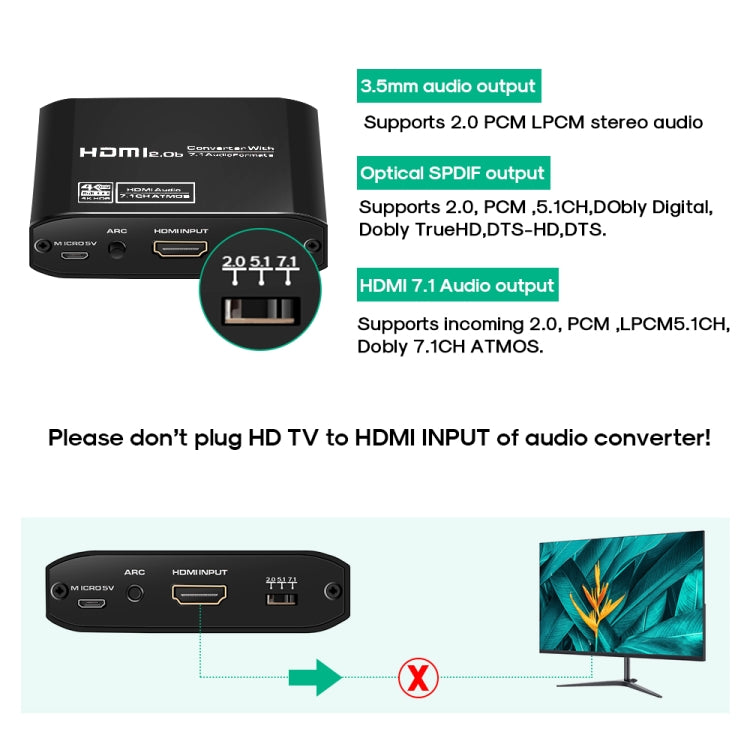 NK-H38 4K HDMI Audio Splitter Converter - Splitter by buy2fix | Online Shopping UK | buy2fix