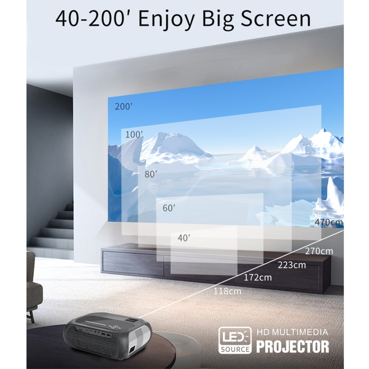 T7i 720P 200 ANSI Home Theater LED HD Digital Projector, Same Screen Version, AU Plug(Silver Grey) - LED Projector by buy2fix | Online Shopping UK | buy2fix