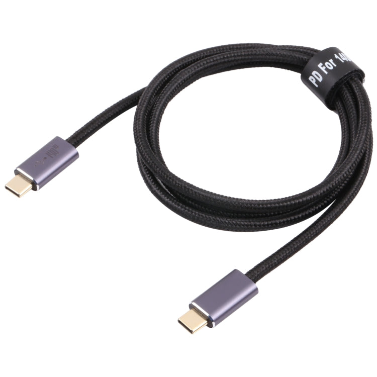 140W USB 2.0 USB-C / Type-C Male to USB-C / Type-C Male Braided Data Cable, Cable Length:1m(Black) - Computer & Networking by buy2fix | Online Shopping UK | buy2fix