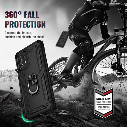 For Samsung Galaxy A73 5G Shockproof TPU + PC Phone Case with Holder(Black) - Samsung Accessories by buy2fix | Online Shopping UK | buy2fix