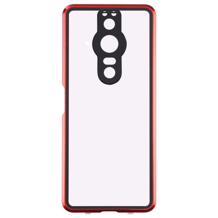 For Sony Xperia Pro-I HD Magnetic Metal Tempered Glass Phone Case(Red) - Sony Cases by buy2fix | Online Shopping UK | buy2fix