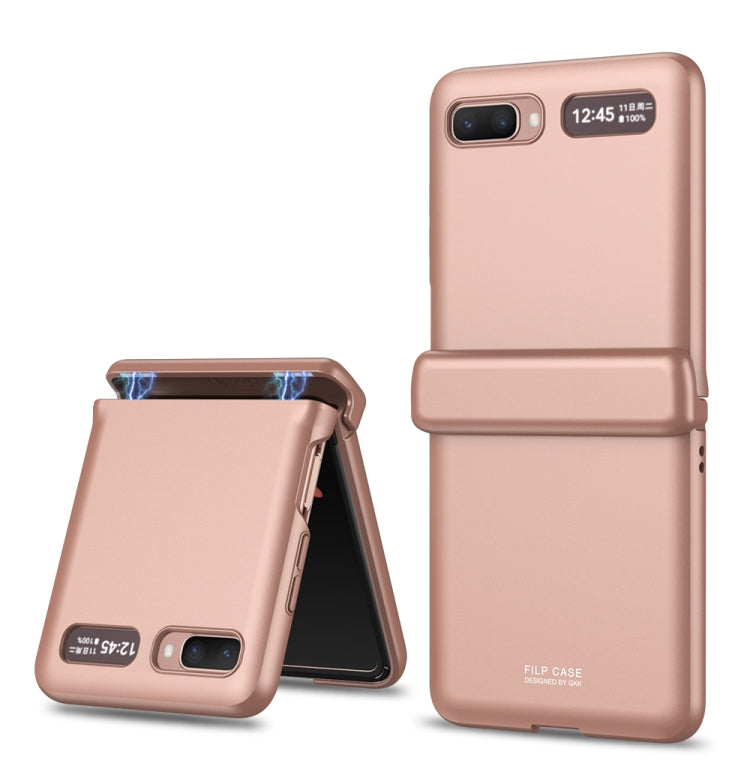 For Samsung Galaxy Z Flip 5G GKK Magnetic Full Coverage Phone Flip Case(Rose Gold) - Galaxy Phone Cases by GKK | Online Shopping UK | buy2fix