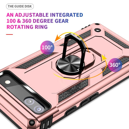 For Google Pixel 6A Shockproof TPU + PC Protective Case with 360 Degree Rotating Holder(Rose Gold) - Google Cases by buy2fix | Online Shopping UK | buy2fix