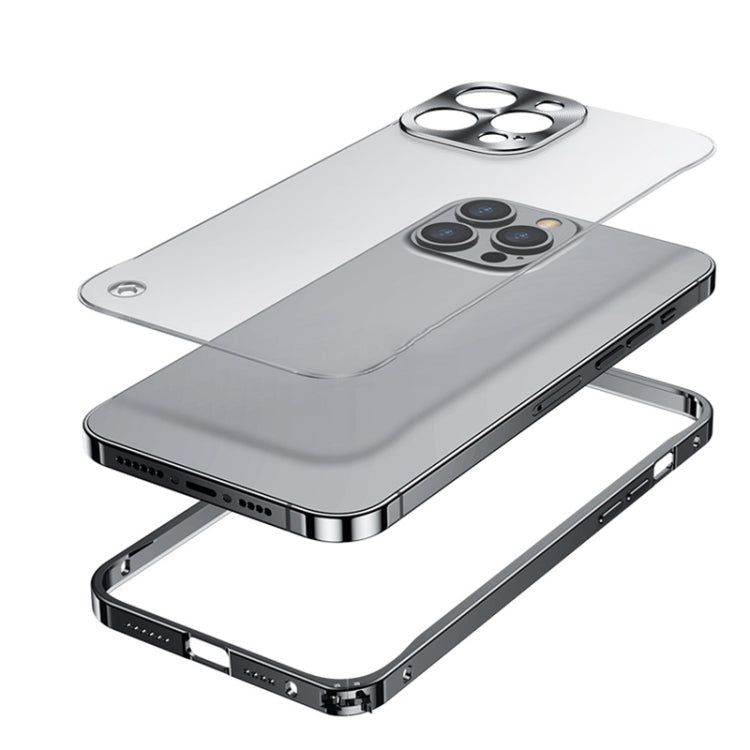 For iPhone 12 Pro Max Metal Frame Frosted Case(Silver) - iPhone 12 Pro Max Cases by buy2fix | Online Shopping UK | buy2fix