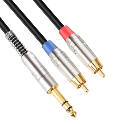 6.35mm Male to Dual RCA Male Audio Cable, Cable Length:3m - Aux Cable by buy2fix | Online Shopping UK | buy2fix