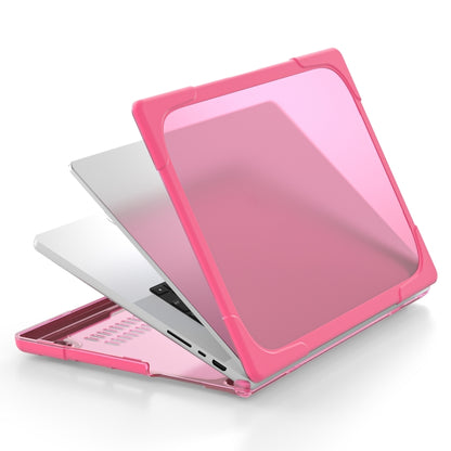 TPU + PC Two-color Anti-fall Laptop Protective Case For MacBook Pro 16.2 inch A2485 2021(Rose Red) - MacBook Pro Cases by buy2fix | Online Shopping UK | buy2fix