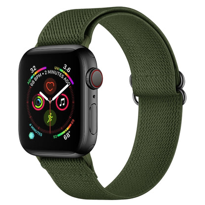 Polyester Nylon Watch Band For Apple Watch Ultra 49mm / Series 8&7 45mm / SE 2&6&SE&5&4 44mm / 3&2&1 42mm(Army Green) - Smart Wear by buy2fix | Online Shopping UK | buy2fix