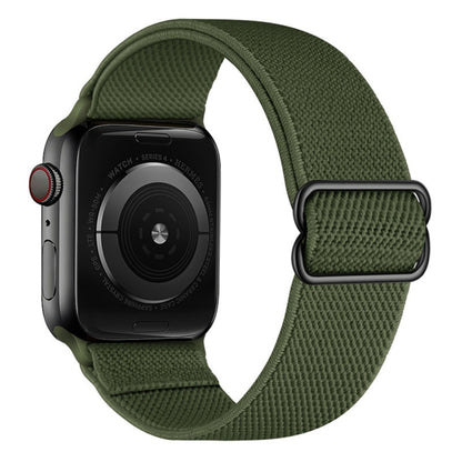 Polyester Nylon Watch Band For Apple Watch Ultra 49mm / Series 8&7 45mm / SE 2&6&SE&5&4 44mm / 3&2&1 42mm(Army Green) - Smart Wear by buy2fix | Online Shopping UK | buy2fix