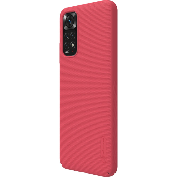 For Xiaomi Redmi Note 11 4G Global NILLKIN Frosted PC Phone Case(Red) - Xiaomi Cases by NILLKIN | Online Shopping UK | buy2fix