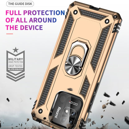 For Xiaomi Redmi 10C Shockproof TPU + PC Phone Case with 360 Degree Rotating Holder(Gold) - Xiaomi Cases by buy2fix | Online Shopping UK | buy2fix