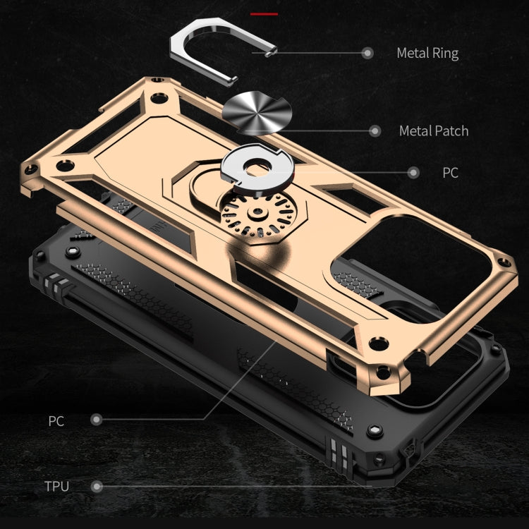 For Xiaomi Redmi 10C Shockproof TPU + PC Phone Case with 360 Degree Rotating Holder(Gold) - Xiaomi Cases by buy2fix | Online Shopping UK | buy2fix