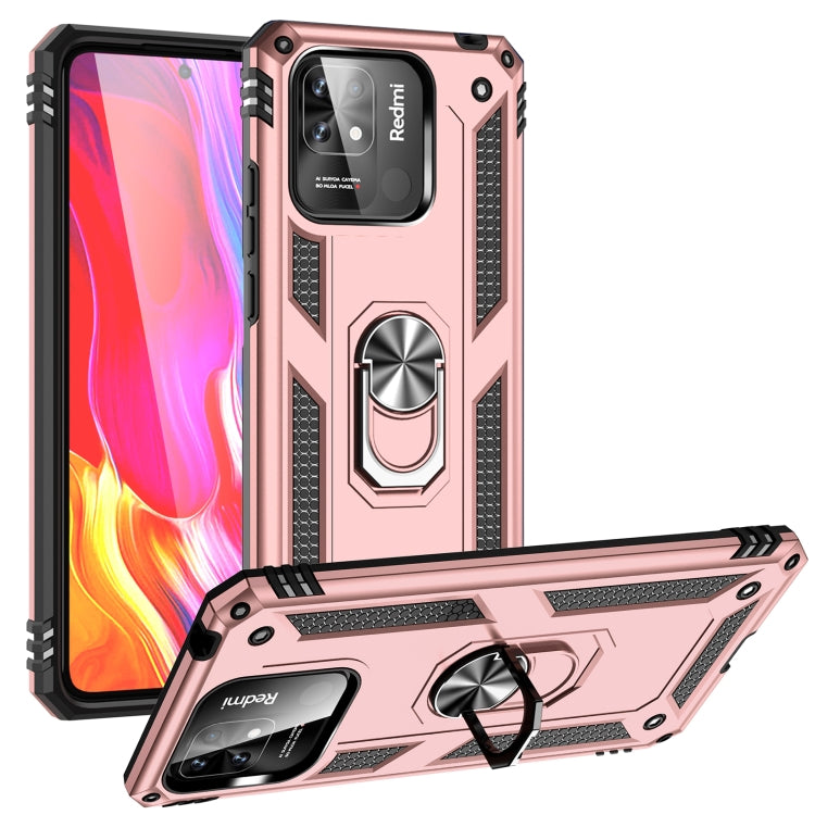 For Xiaomi Redmi 10C Shockproof TPU + PC Phone Case with 360 Degree Rotating Holder(Rose Gold) - Xiaomi Accessories by buy2fix | Online Shopping UK | buy2fix